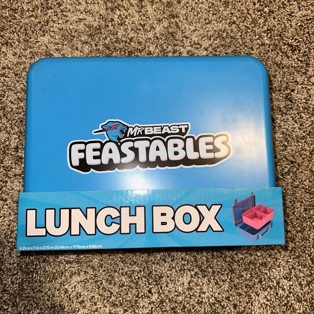 NEW Mr Beast Feastables Worlds Coolest Lunch Box Blue/Pink